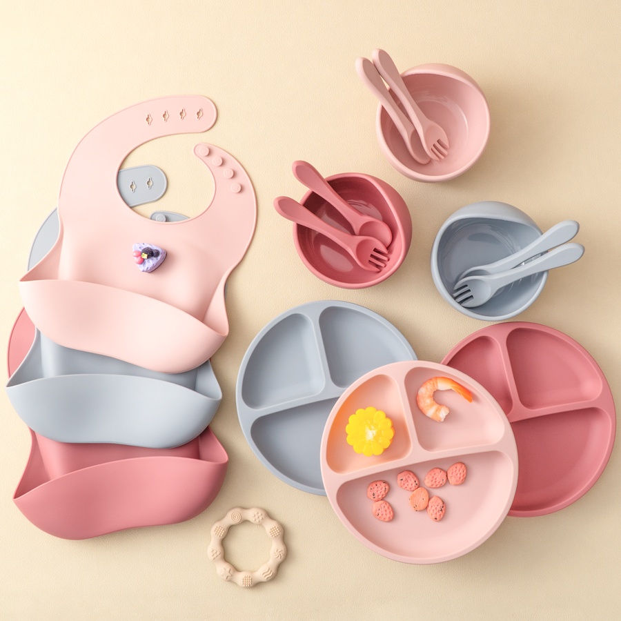 Baby Food Chart - 5Pcs 아기 실리콘 먹이 세트 어린이를위한
