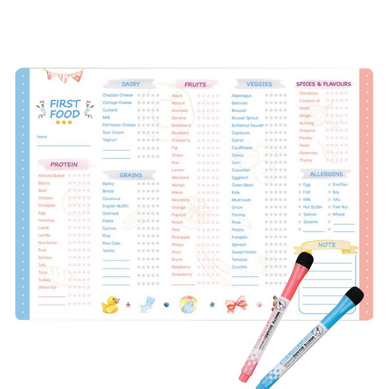 Baby Food Chart - 냉장고 자석이 있는 아기 첫 음식