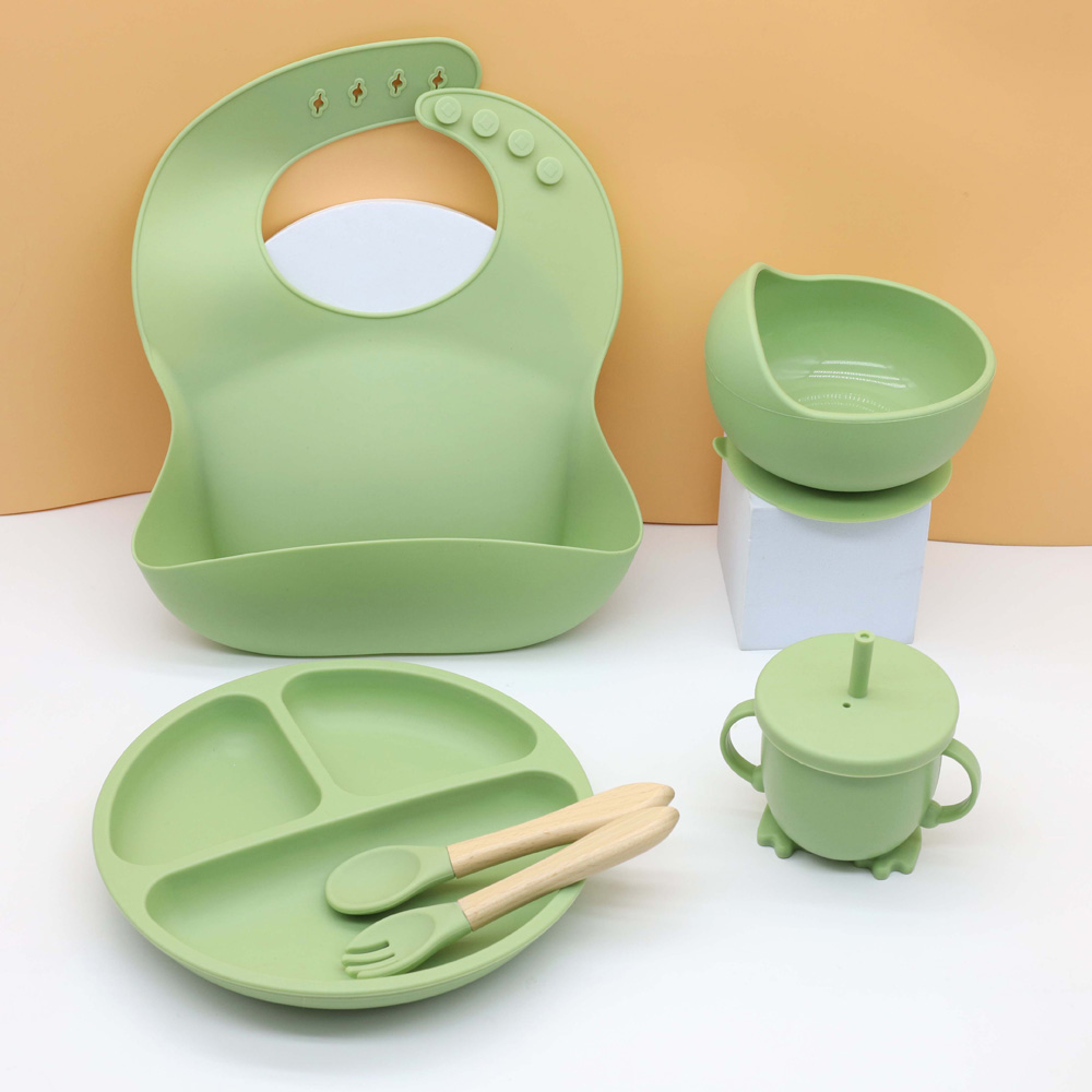 Baby Food Bowl - 뜨거운 아기 음식 식기 세트, 턱받이