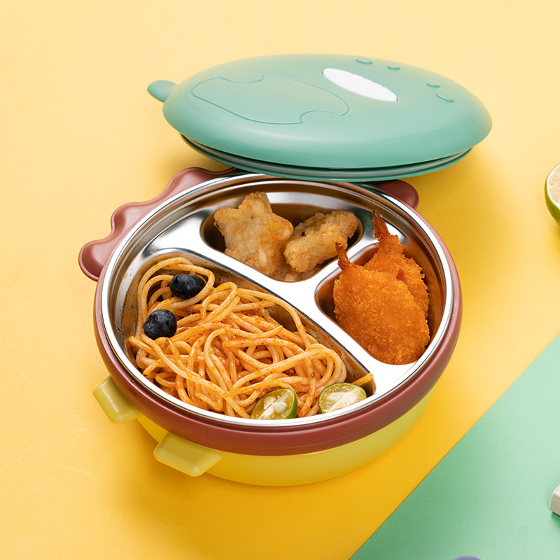 Baby Food Bowl - 어린이용 스테인리스 분리형 접시 흡착컵형 물