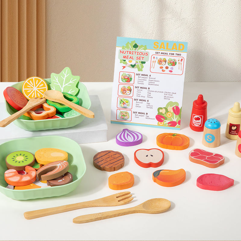 나무 시뮬레이션 샐러드 놀이 장난감 세트 시뮬레이션 음 - Baby Food Under 1 Year 리뷰 및 가격