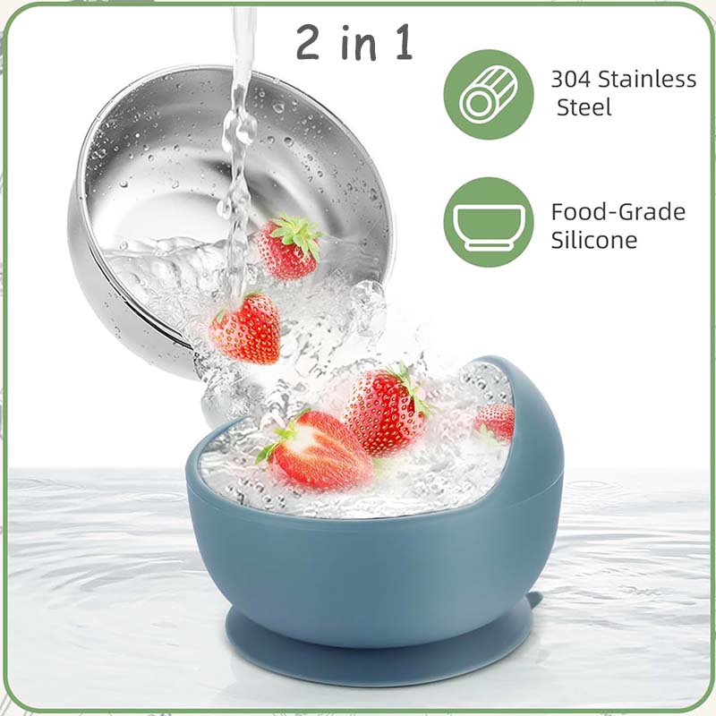 3Pcs 세트 숟가락으로 아기 먹이 그릇 스테인레스 스 - Baby Food Bowl 리뷰 및 가격