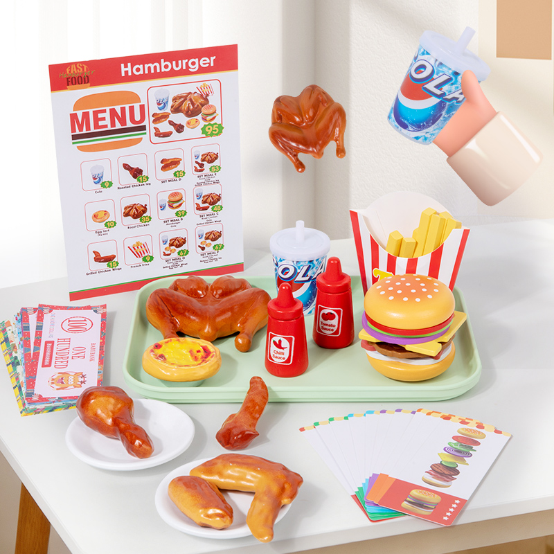 나무로 만든 패스트푸드 주방 놀이 장난감, 시뮬레이션  - Baby Food Under 1 Year 리뷰 및 가격