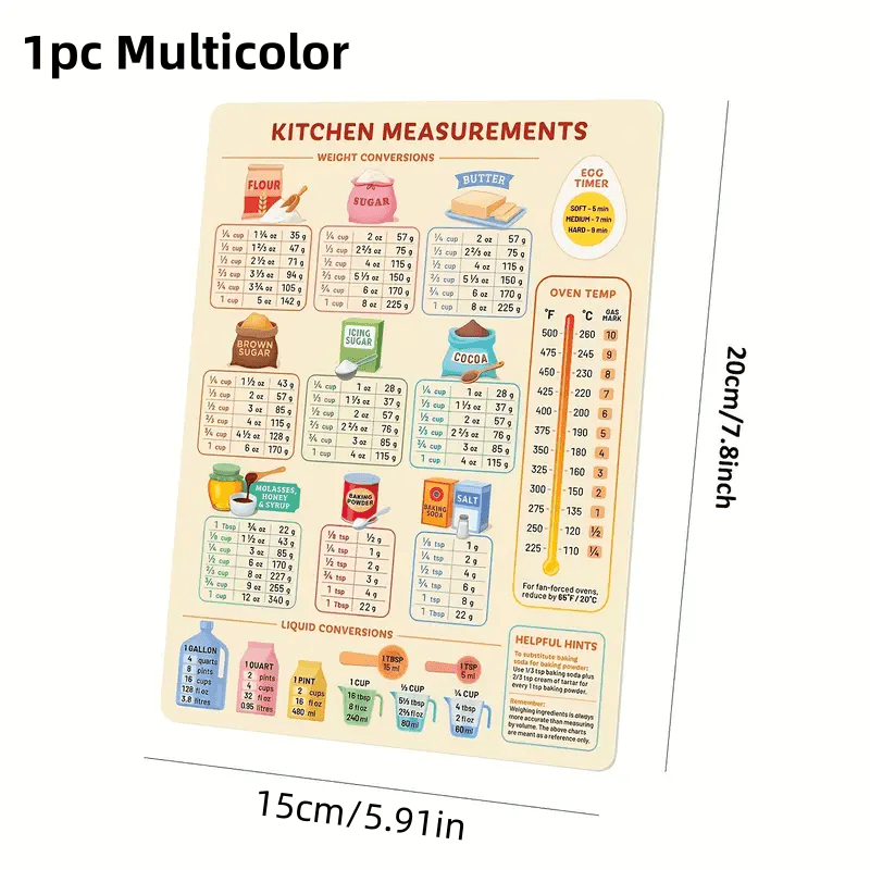 1PC 주방 변환 차트, 냉장고 자석 변환 차트, 주방 - Baby Food Chart 리뷰 및 가격