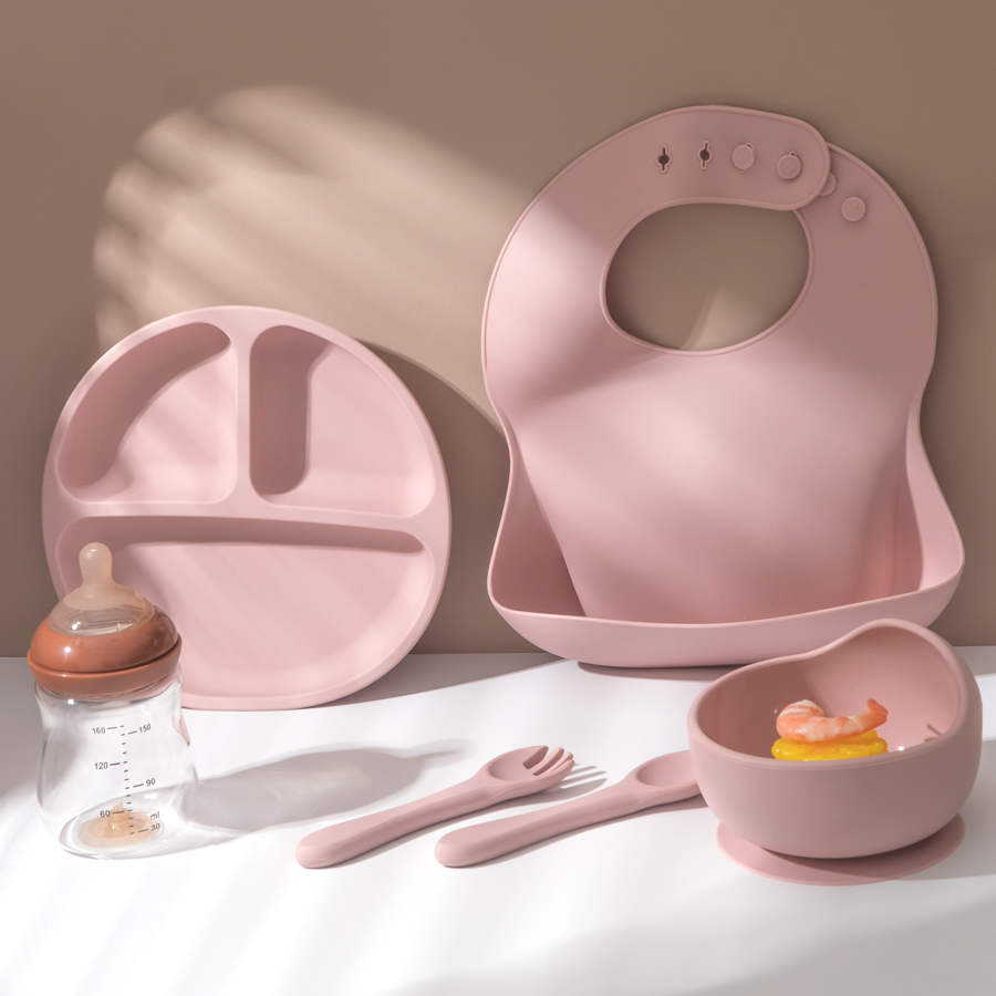 5Pcs 아기 실리콘 먹이 세트 어린이를위한 라운드 식 - Baby Food Chart 리뷰 및 가격