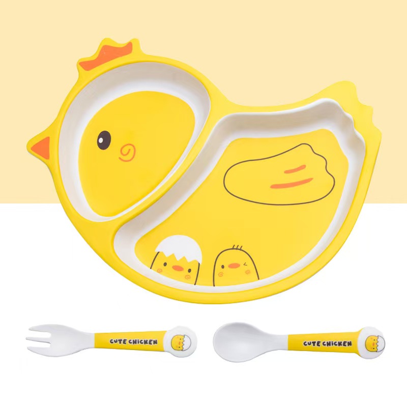 귀여운 만화 닭 대나무 섬유 식기 세트 - 접시, 그릇 - Baby Food Bowl 리뷰 및 가격