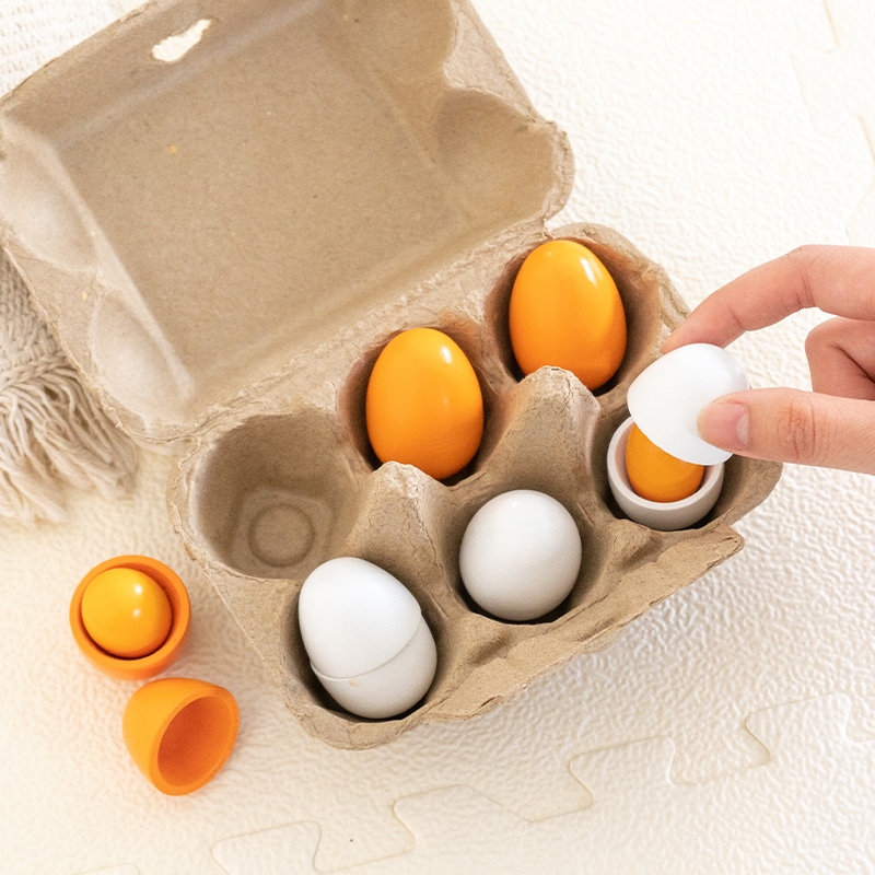 6pcs 나무 계란 장난감 계란 주방 장난감 어린이 놀 - Baby Food Under 1 Year 리뷰 및 가격